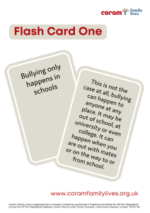 Flash cards and discussion pack resource for anti bullying week