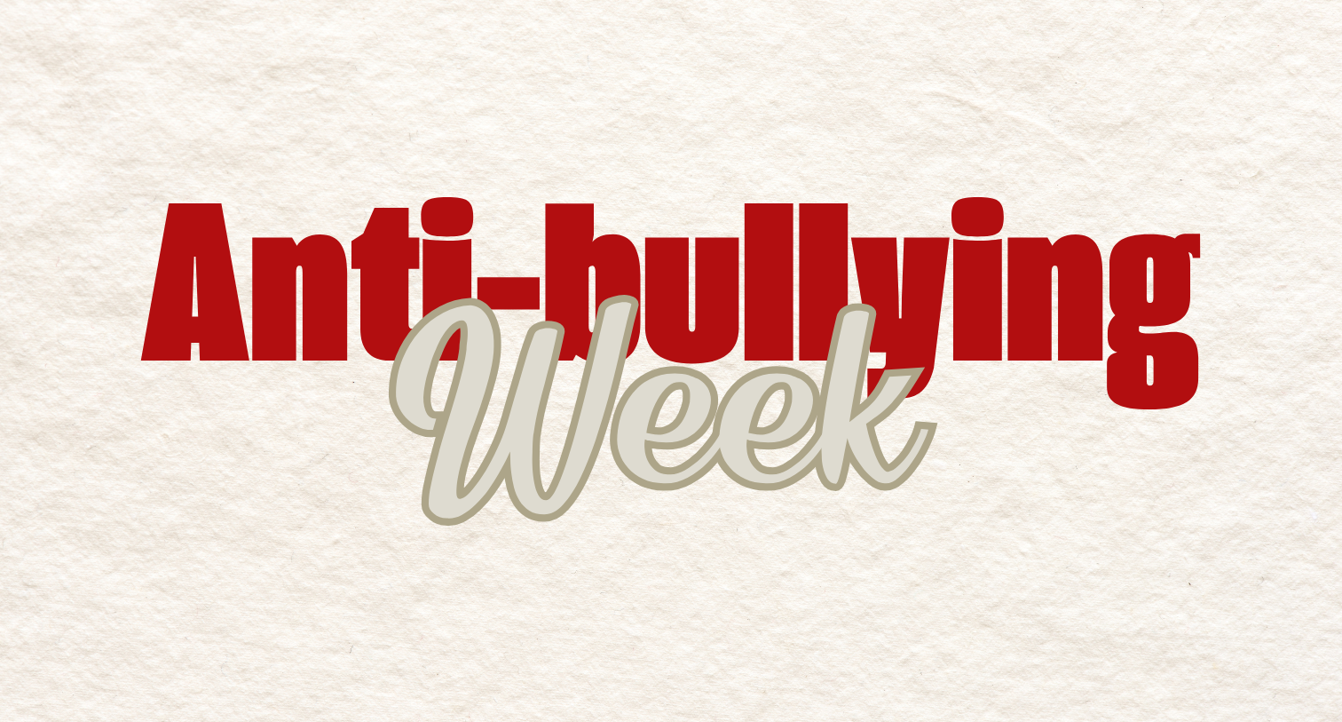Anti bullying week text on crinkled paper