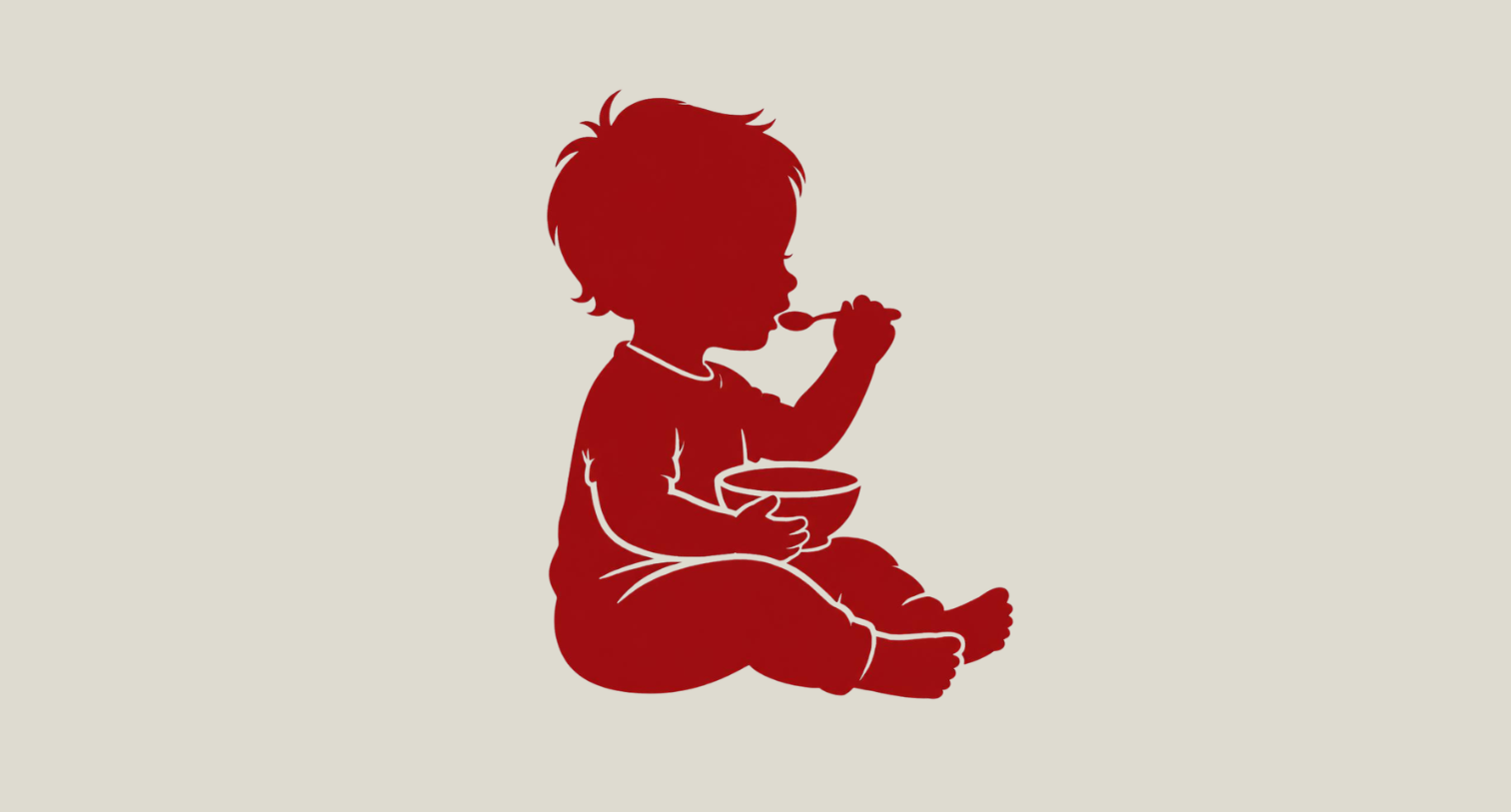 Toddler eating icon graphic
