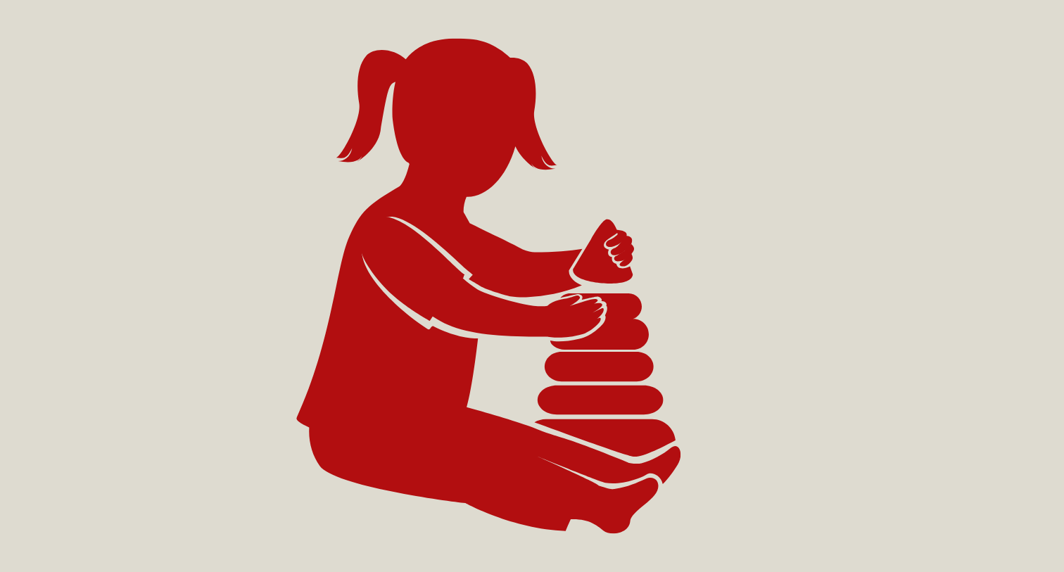 Toddler girl playing icon graphic