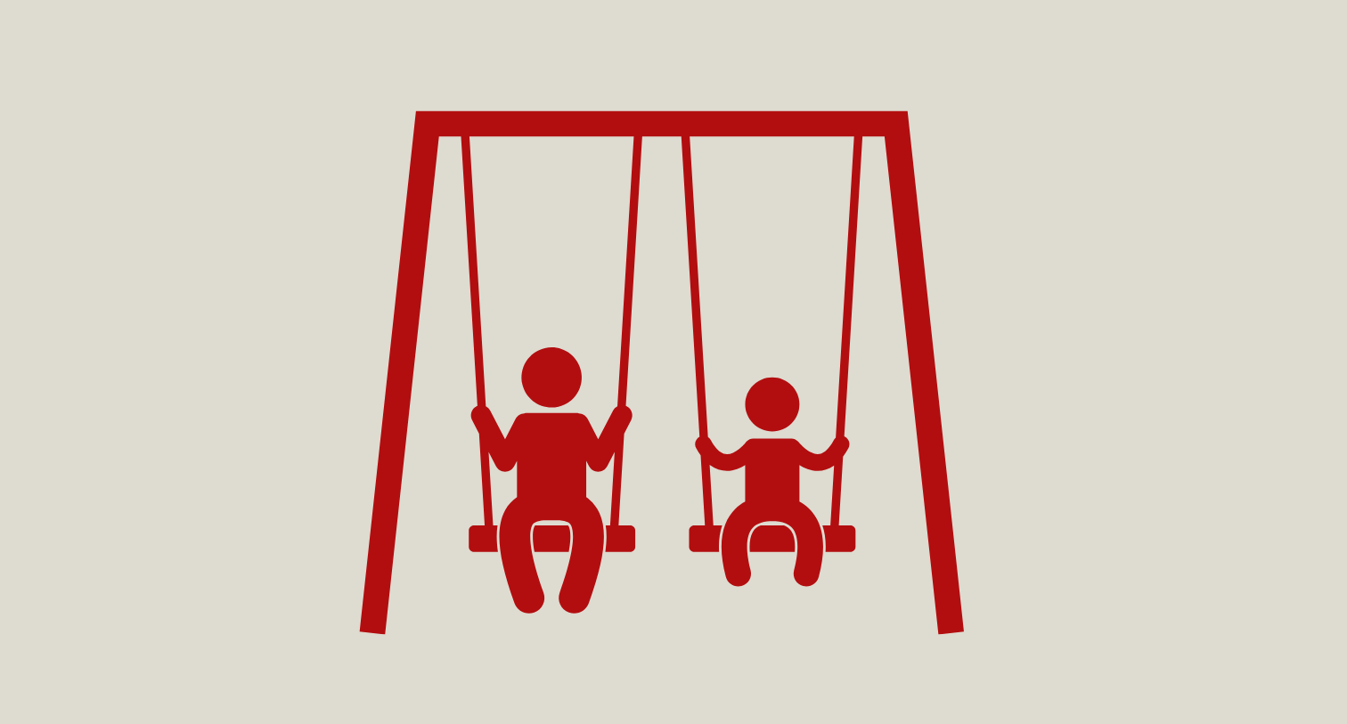 child and parent on swings icon graphic