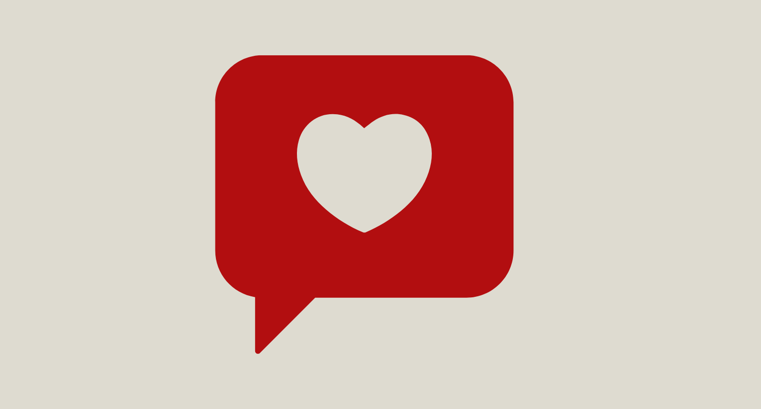 heart in speech box icon